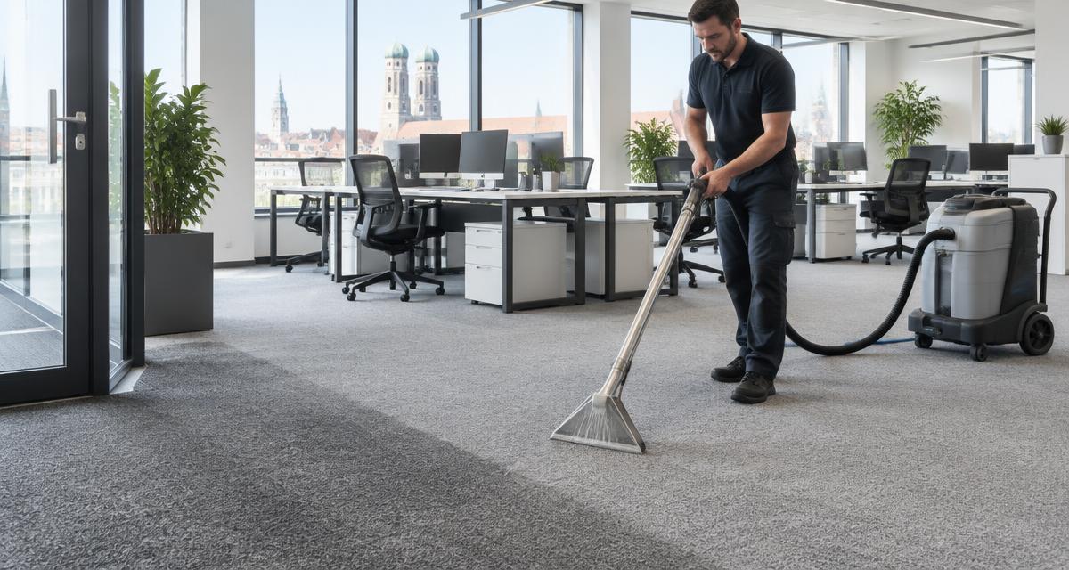 Teppichboden im Büro: Wann Unterhaltsreinigung reicht und wann eine Grundreinigung fällig ist